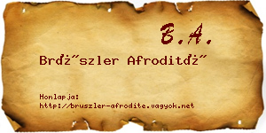 Brüszler Afrodité névjegykártya